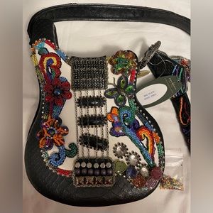 NWT Mary Frances “GOOD VIBES“ guitar handbag purse Bag 10-231